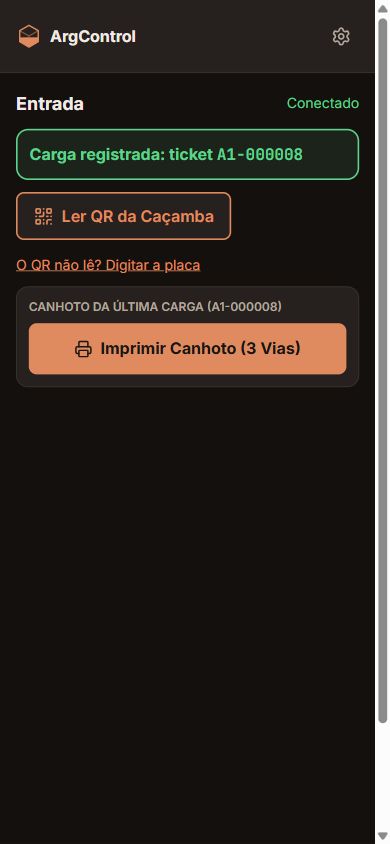 Carga registrada e o canhoto.