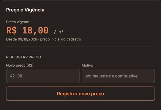 Preço e Vigência.