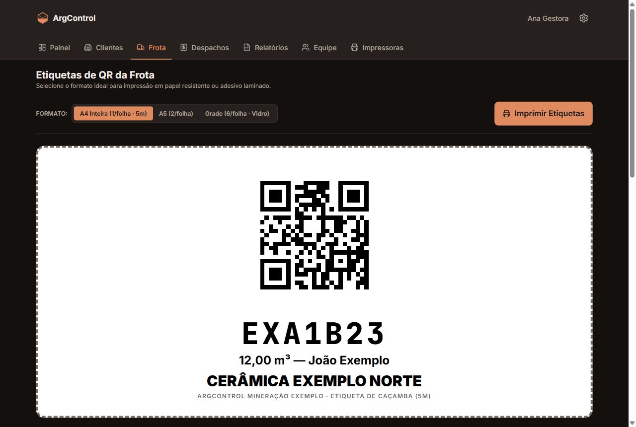 Etiquetas de QR da Frota.